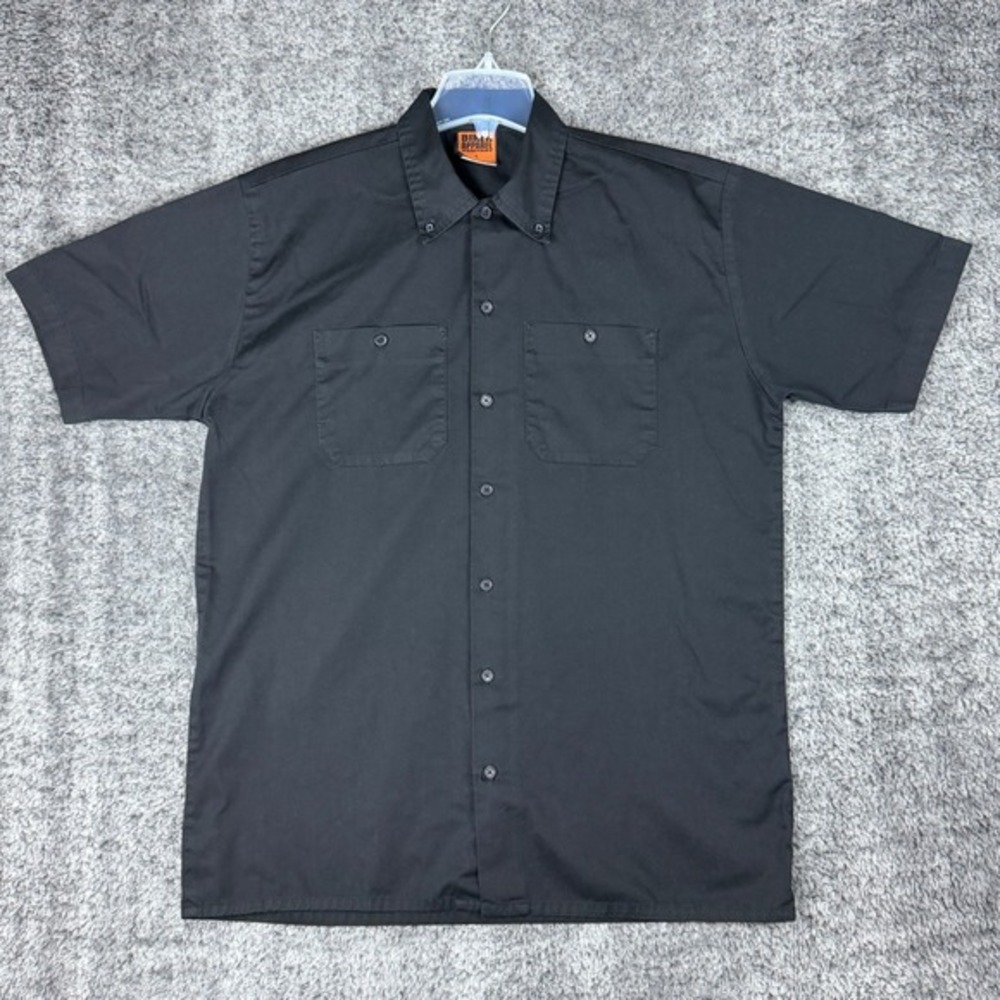 Biker Apparel Company Men's Size L Black Shirt Lets Roll Motorcycle Graphic Work